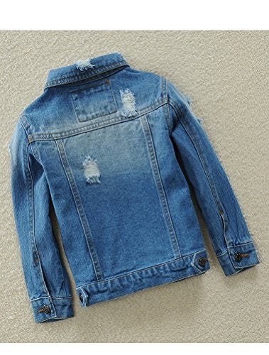 Mallimoda Baby Boys Girls Denim Jacket Button Down Jean Coat Outwear Style 5 Denim 7-8 Years - Image 2
