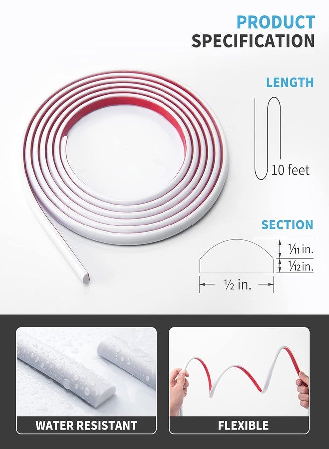 Art3d 10 Ft Peel and Stick Trim for Backsplash Tile Edge, Self-Adhesive Liner for Corner Decor in White,A17981WT - Image 2