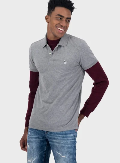 American Eagle Logo Slim Fit Polo