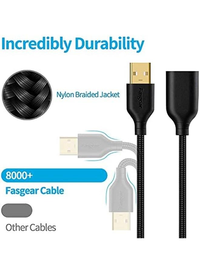 Fasgear Usb 2.0 Extension Cable 10Ft A Male To A Female Usb Extension Lead For Charging And Syncing Usb Extender For Printers Cameras Mouse Keyboards And Other Computer Accessories 3M Black  - Image 2