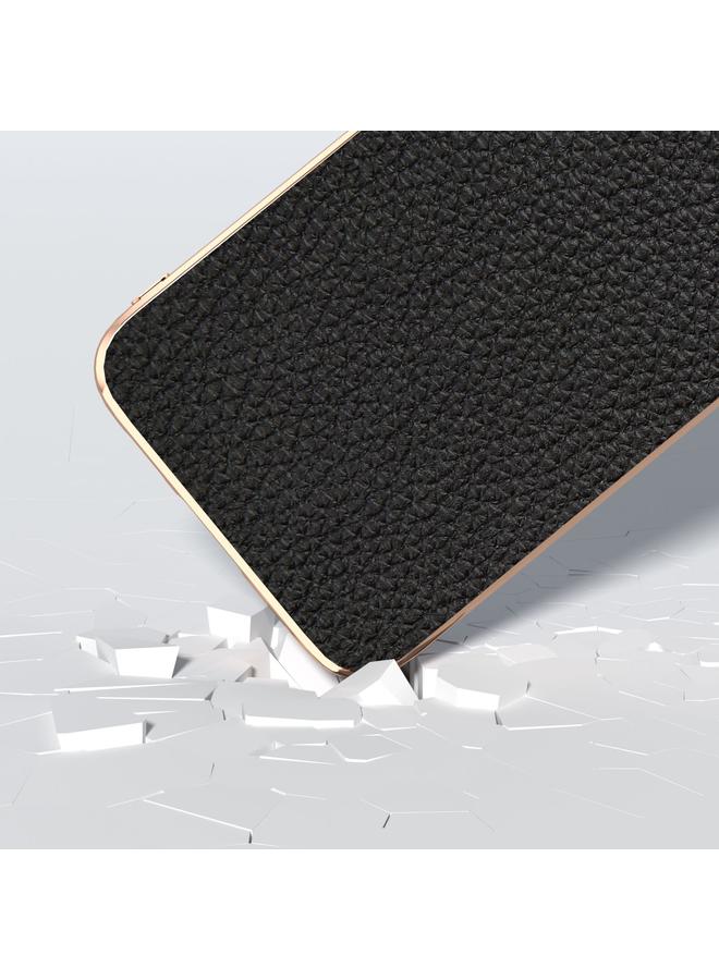 erorex Case For Samsung Galaxy S23 FE 5G Nano Electroplating Genuine Leather Litchi Texture Phone Case - Image 4