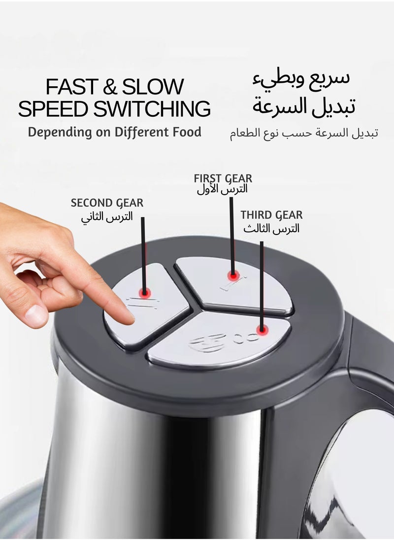 Generic - Electric Meat Chopper Grinder 5 Litre 850W with three variable speed Stainless Steel Bowl Food Processor for Meat Vegetables Onion Ginger Garlic Mincer Blender for Home / Restaurants / Kitchen - Image 1