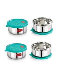 Hazel HAZEL Storage Containers for Kitchen Airtight | 450 ml Each Stainless Steel Air Tight Containers for Storage & Lunch Box | Container for Kitchen Storage, Set of 4  - Image 1