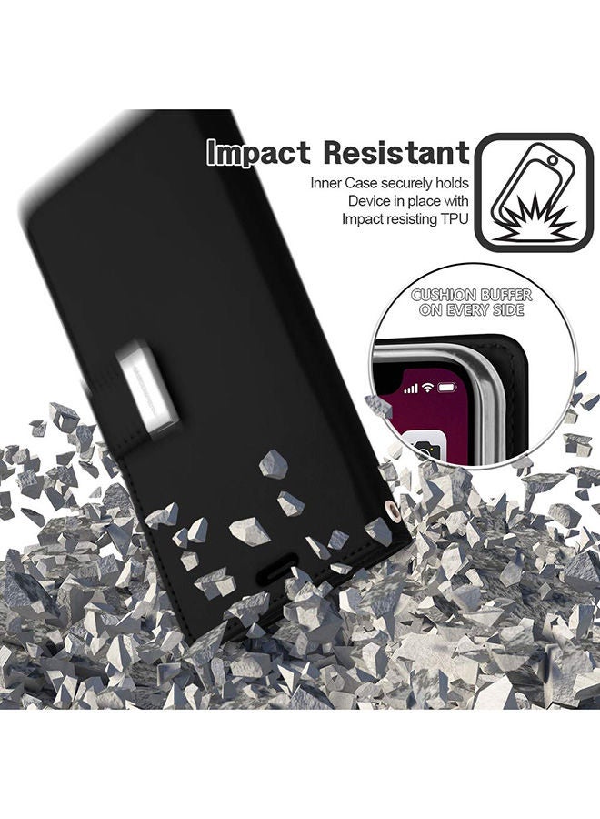 NIBEMINENT Leather Protective Case Cover For iPhone 11 Pro Black - Image 5