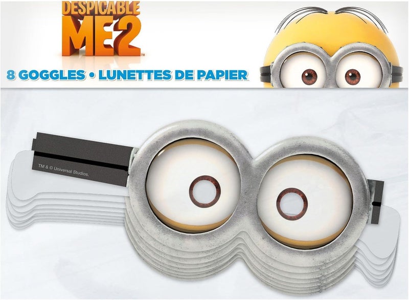 Unique Despicable Me Party Goggle Masks  One Size 8 Pcs - Image 1