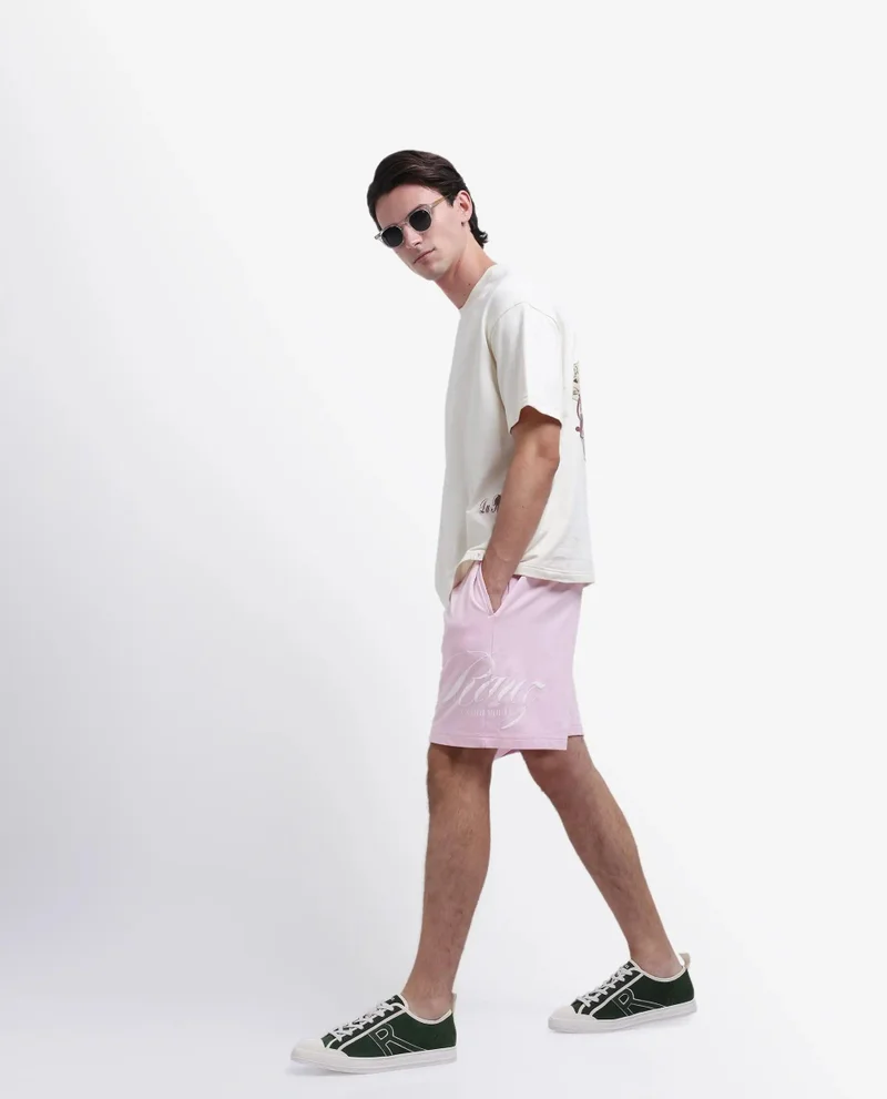 Rare Rabbit Men's Oversized Graphic Print Shorts