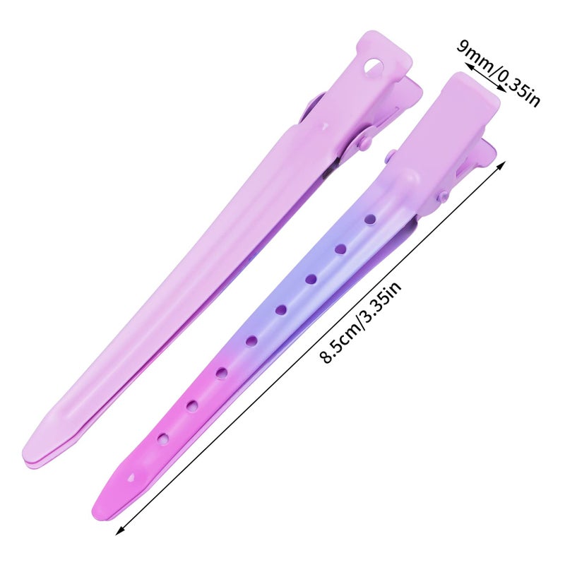 Bantoye 24 Packs Duck Bill Clips, Bantoye 3.35 Inches Rustproof Metal Alligator Curl Clips with Holes for Hair Styling, Hair Coloring, Gradient Pink - Image 2