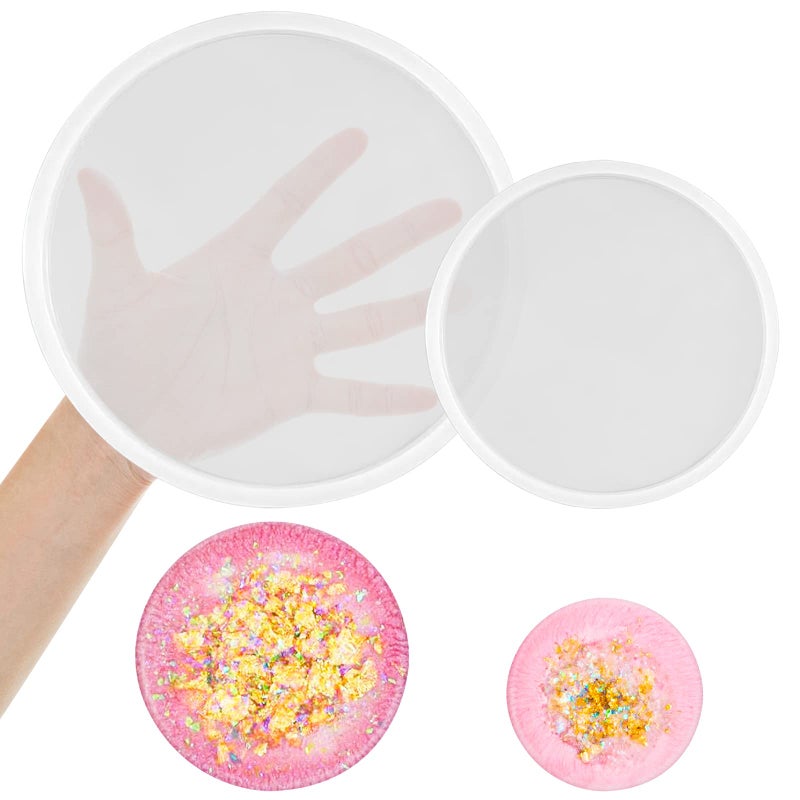 2 PCS Thickened Coaster Resin Mold Silicone Mold for Epoxy Resin Casting DIY Coasters Bowl Mats Candle Holders Home Decoration