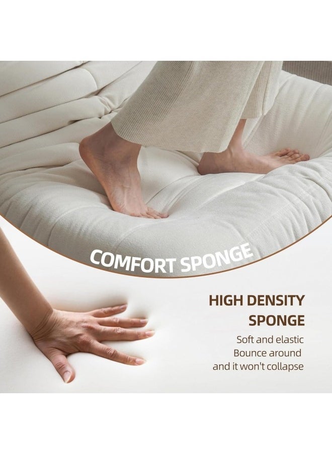 GGEROU Bean Bag Chair, 2 Seater Lazy Sofa, Large Bean Bag Chair for Adults with High-Resilience Foam, Non-Slip Base Floor Lounge Sofa,Living Room Beige  - Image 5