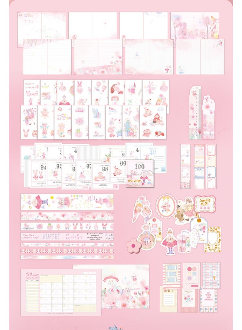 Large Aesthetics Clipbook Diary Set Fairy Tale Series B6 Notebook Supplies DIY Craft Decoration Girl Gift Box