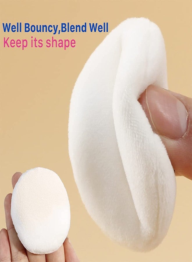 Skyowings 2 pcs) Powder Puff for Women Round Soft Makeup Powder Puff Make up Sponge Eye Face Foundation Facial Smooth Powder Puff for Dry and Wet with 50 Pieces Cotton Ball Pack, white, standard - Image 3