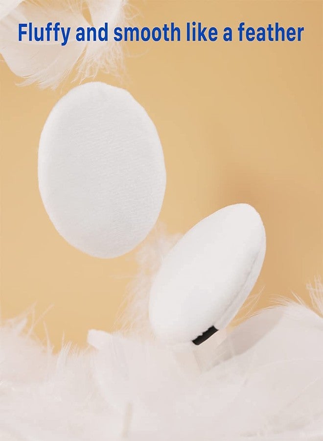Skyowings 2 pcs) Powder Puff for Women Round Soft Makeup Powder Puff Make up Sponge Eye Face Foundation Facial Smooth Powder Puff for Dry and Wet with 50 Pieces Cotton Ball Pack, white, standard - Image 4