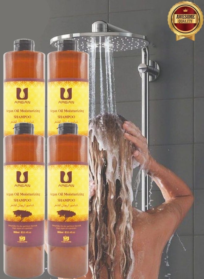 Argan 4 Pieces Argan Oil Moisturizing Shampoo Best Product For Dry And Frizzy Hair 900ml  - Image 1