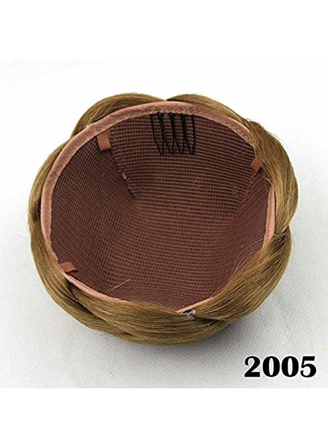 Funyn كعكة شعر صناعية على شكل دونات ريان ضفائر شعر تشينغون إكسسوارات شعر بحجم كبير 6 ألوان متاحة (#2005) - Image 3