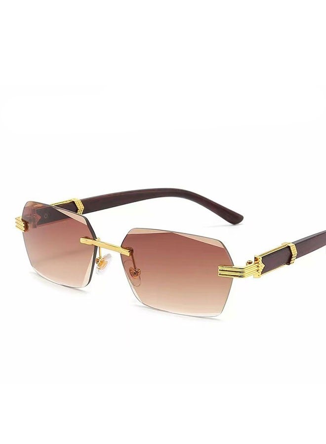 نظارات شمسية رجالية مربعة الشكل ذات إطار معدني بتصميم جديد من الخشب والمعابد عالية الجودة