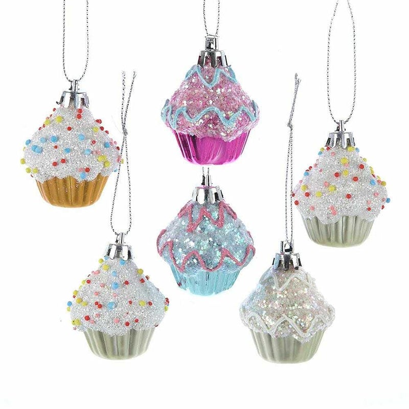 Kurt Adler 2" Cupcake Ornament Set of 6 - Image 3