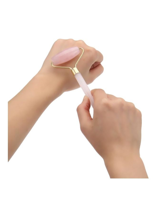 Loquat Jade Double Headed Massager Roller Pink/Gold - Image 2