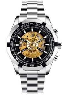 Generic Men's Stainless Steel Mechanical Watch - Screw Crown, Transparent Bottom, Double-Sided Press Buckle  - Image 1