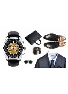 Generic Men's Stainless Steel Mechanical Watch - Screw Crown, Transparent Bottom, Double-Sided Press Buckle  - Image 4