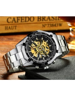 Generic Men's Stainless Steel Mechanical Watch - Screw Crown, Transparent Bottom, Double-Sided Press Buckle  - Image 3