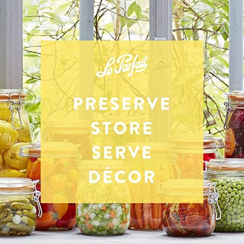 Le Parfait Super Jar, Canning Jars, 1L French Glass Canning Jar w/Round Body, Glass Jars With Airtight Lid, Canning Jars Wide Mouth, Glass Jar With Lid, Clear Jars, Clear Glass Jars (32oz/Quart, 4 pk) - Image 5