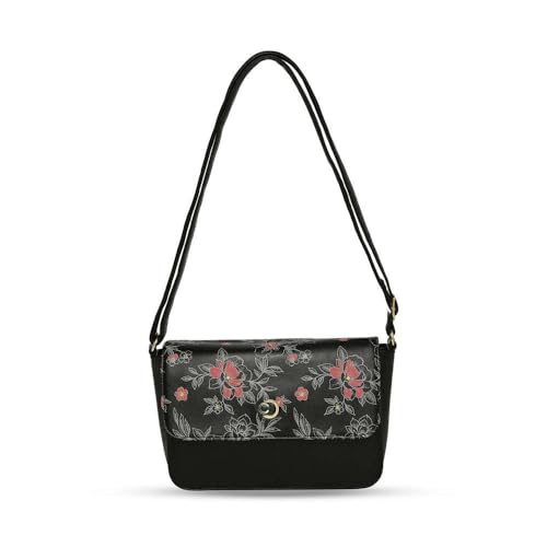 Caprese Snow Laptop Tote Large Black Printed Women's Office Handbag - Image 1