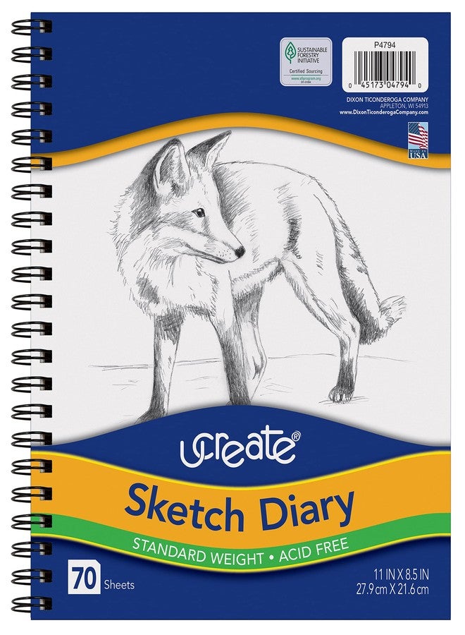 إنشاء مفكرة رسم UCreate P4794، مقاس 11 بوصة × 8.5 بوصة، 70 ورقة - Image 1