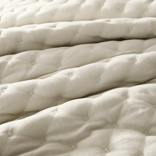 WDCOZY Beige King Size Quilt Bedding Sets with 2 Pillow Shams, Neutral Lightweight Soft Bedspread Coverlet, Quilted Blanket Thin Comforter Bed Cover for All Season, 3 Pieces, 104x90 inches - Image 5