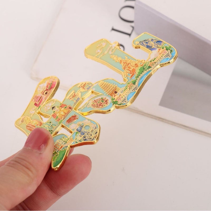 Metal Fridge Magnet, Creative Decorative Refrigerator Magnet, Waterproof Durable Magnetic Sticker for Home Kitchen Office Decoration, Gift Souvenir - Image 4