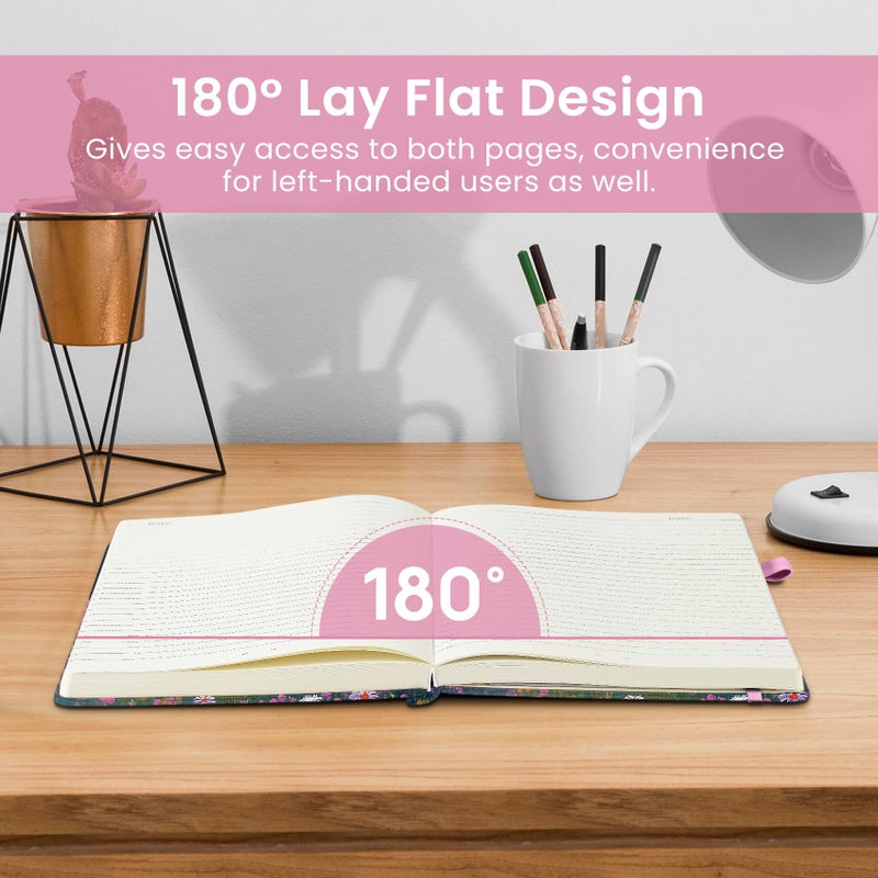 Taja Pretty Lined Journal For Women  Aesthetic Cute Hardcover Leather Journal For Writing  A5 College Ruled Notebook For Work & Note Taking  Perfect For Office School Home  160 Pages  Twilight Bloom - Image 4