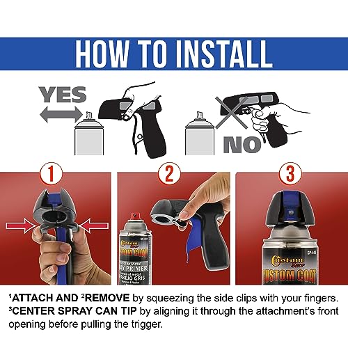 Master Airbrush Instant Aerosol Trigger Handle (2 Pack) - Attach to Convert Spray Cans into Spray Guns - Universal Fit, Use on Spray Paint, Adhesives - Reusable, Clip-On & Off, Full Comfort Hand Grip - Image 4