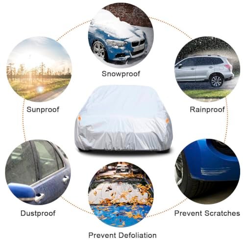 Kayme 6 Layers Car Cover Custom Fit for Chevrolet Chevy Camaro (2010-2025) Waterproof All Weather for Automobiles, Outdoor Full Cover Rain Sun UV Protection.Sliver - Image 5