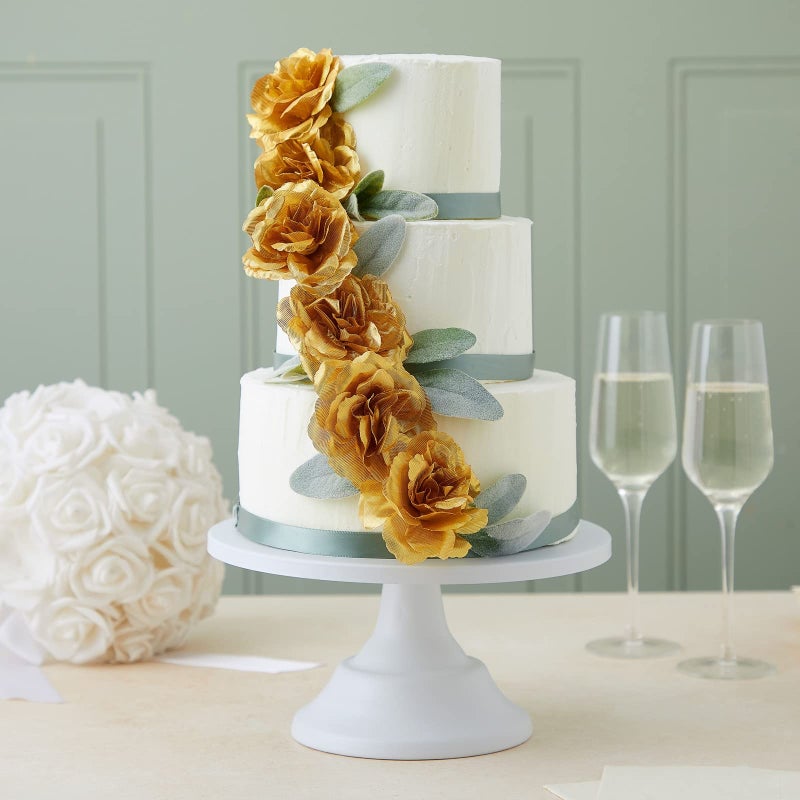 Bright Creations Gold Flowers Artificial Roses - 50-Pack, 3 in, Stemless Silk Rose Heads for Home & Wedding Decor & Faux Bouquets & Floral Accents - Image 3