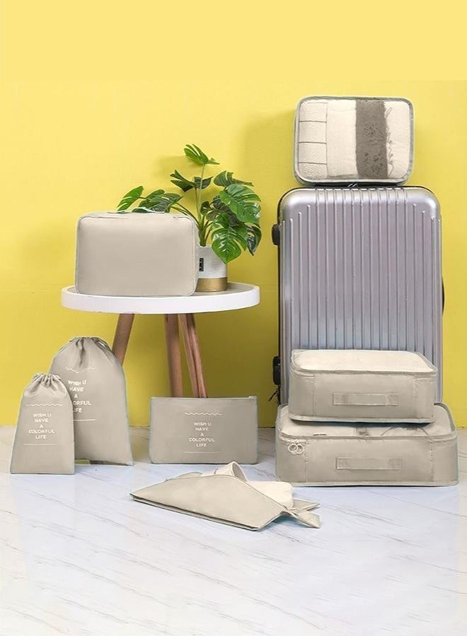 11 Set Packing Cubes for Suitcases, Travel Essentials for Carry on, Luggage Organizer Bags Set for Travel Accessories , Beige - Image 2