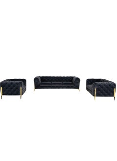 "MAB FURNISHINGS Luxury 6-Seater L-Shape Sectional Sofa with Rolled Arms in Velvet Classic Chesterfield Sofa Set | for Home, Living Room, and Office (Black)" - pzsku/Z4883A1B1FEFBED056C22Z/45/_/1714325090/053ef888-066a-4dcf-8583-01757275259e