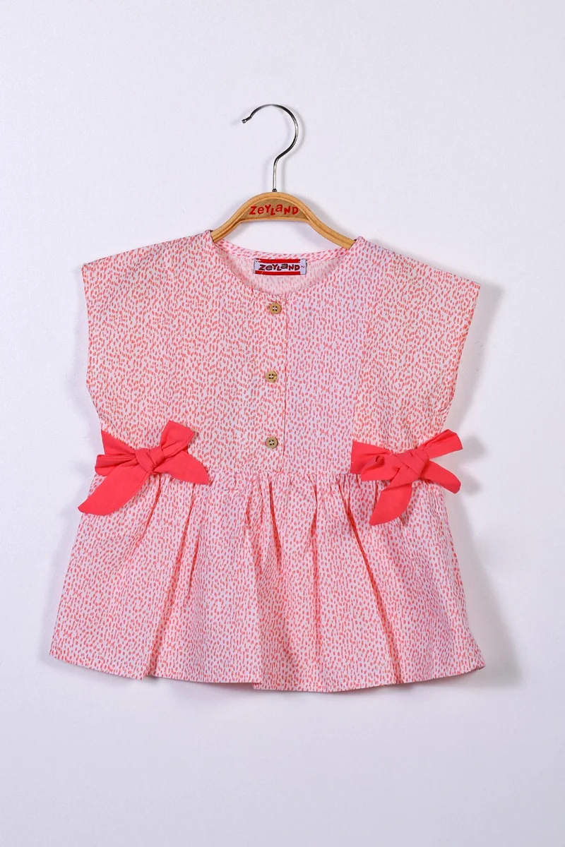 Zeyland Baby Girl Pink Buttoned Front Bow Shirt (2-7 years old)