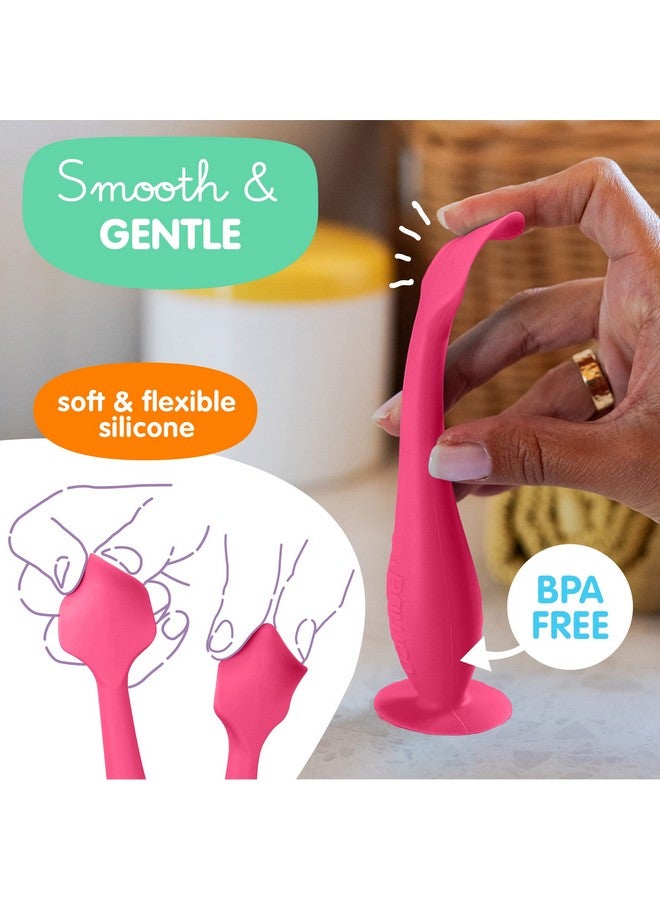 بيبي بام برَش ملعقة كريم الحفاضات من بومكو - أساسيات حقيبة الحفاضات الخالية من مادة BPA، ملعقة ناعمة لمؤخرة الطفل، ملعقة معجون مؤخرة من ابتكار الأم، ملعقة كريم الحفاضات من بومكو، أداة وضع كريم الحفاضات المرنة، فرشاة مؤخرة الطفل من بومكو - Image 2