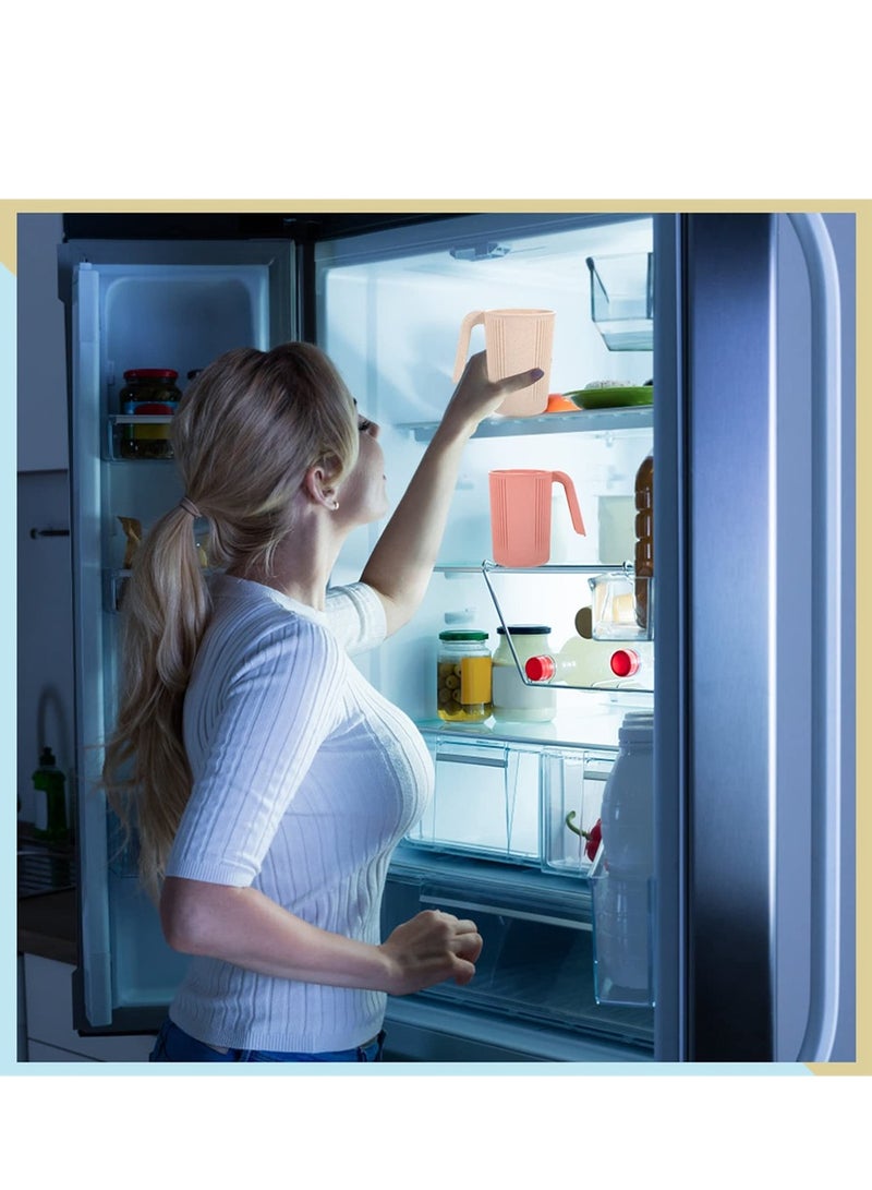 KASTWAVE Reusable Plastic Cup, Unbreakable Wheat Drinking Cup, Coffee Mugs with Handles, Eco Friendly Healthy Multi color Set of 4, Great for Kids Children and Adults, Dishwasher and Microwave Safe - Image 4