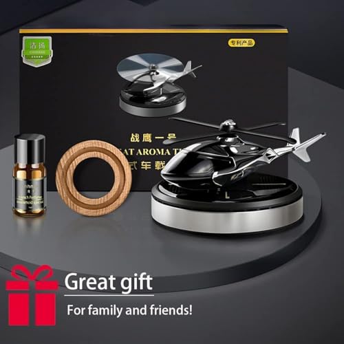 Tusmad Car Air Freshener, Helicopter Solar Energy Rotating Aromatherapy Aviation Al Alloy Diffuser, Interior Decoration Accessories Diffuser Air Freshener Solor Multicolor, Oil - Image 5