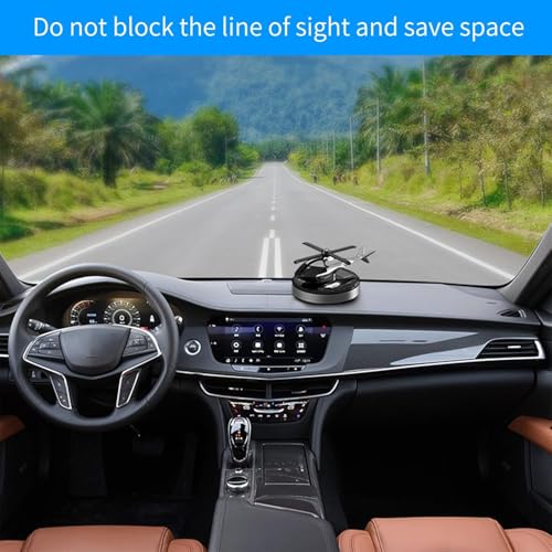 Tusmad Car Air Freshener, Helicopter Solar Energy Rotating Aromatherapy Aviation Al Alloy Diffuser, Interior Decoration Accessories Diffuser Air Freshener Solor Multicolor, Oil - Image 3