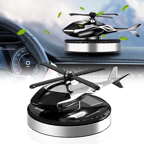 Tusmad Car Air Freshener, Helicopter Solar Energy Rotating Aromatherapy Aviation Al Alloy Diffuser, Interior Decoration Accessories Diffuser Air Freshener Solor Multicolor, Oil - Image 1