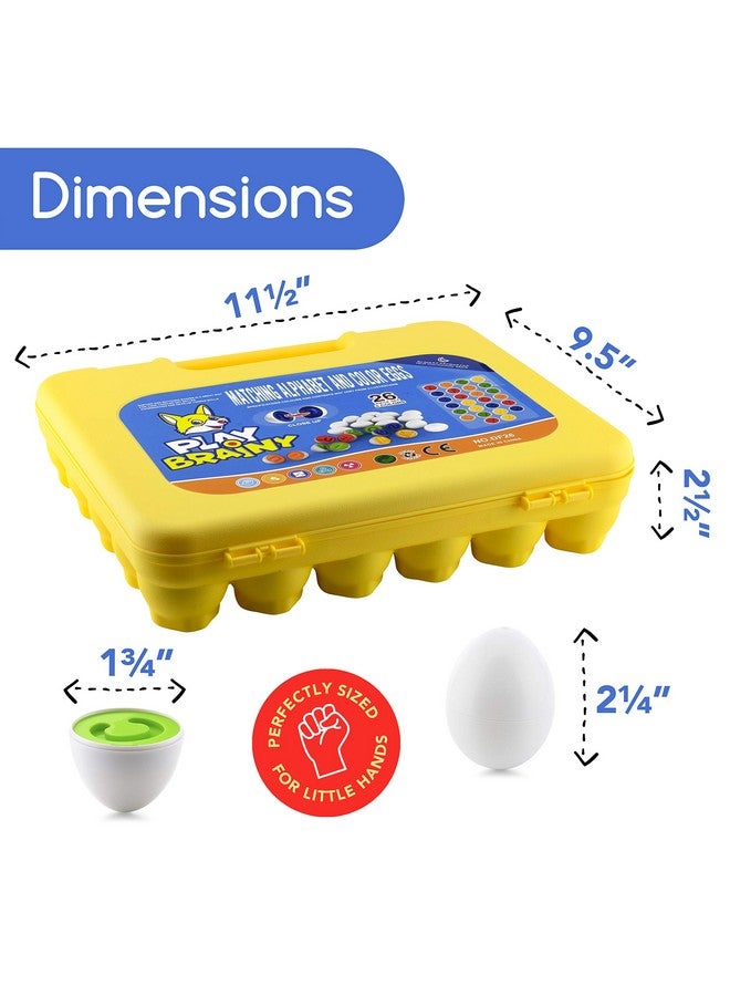 Play Brainy Play Brainy Montessori Alphabet Matching Eggs, 26 Pc. ABC Letter Set, Educational Early Learning Toys and Shape Recognition Sorter Puzzle for Toddlers and Preschool Students, Easter Gift  - Image 3