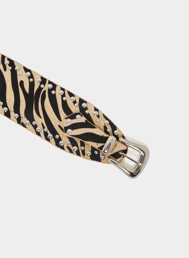 Styli Styli Zebra Print Tang Buckle Belt with Studded Detail  - Image 4