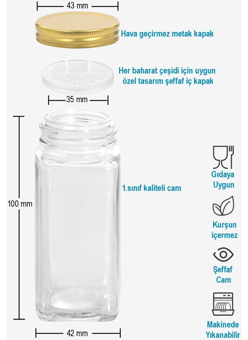 24 Piece Transparent Plexiglass Stand Glass Lid Spice Jar Set with Label Brush Funnel Pen Gift