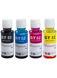 Premium Ink GT53 Black GT52 Cyan GT52 Yellow GT52 Magenta inks for Compatible HP Printers 315, 316, 319, 415, 416, 500, 515, 525, 516, 530, 580, 585. Printers. Black 90ML Color 70ML.  - Image 1