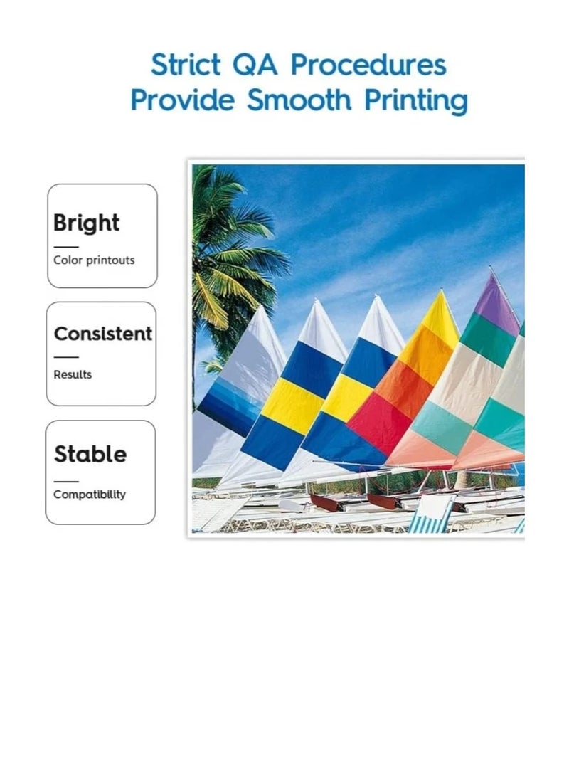 GT Ink GT53 Black GT52 Cyan GT52 Yellow GT52 Magenta inks for Compatible HP Printers 315 316 319 415 416 500 515 525 516 530 580 585 Printers. Black 90ML Color 70ML. - Image 5