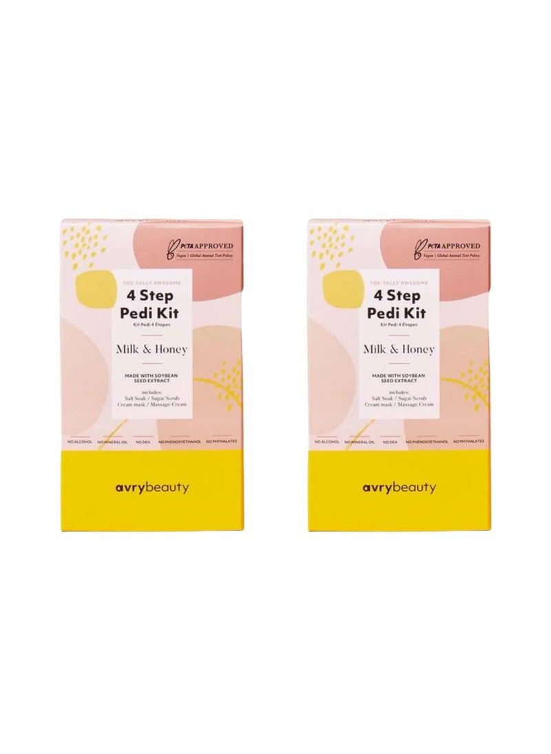 AvryBeauty - AVRYBEAUTY 4-Step Pedi 2 pack, Milk & Honey, Milk & Honey Infused, Pedicure, Salon Services, Foot Care, Hydrating Pedicure - Image 1
