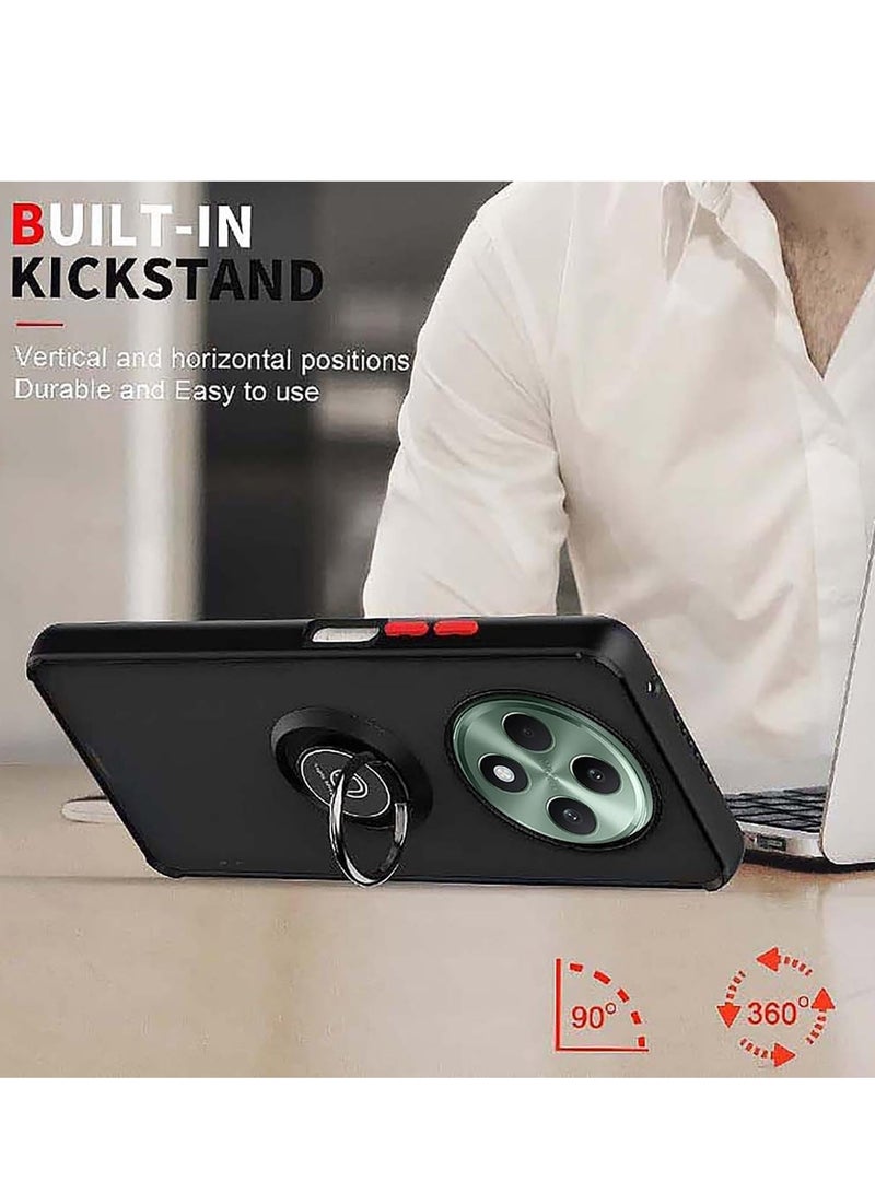 BORTONY Xiaomi Redmi 14C Rotational Metal Ring Grip Shockproof Matte Finish Kickstand Cover Magnetic Car Mount Holder Hard Back TPU Bumper Protection Case for Xiaomi Redmi 14C - Image 4