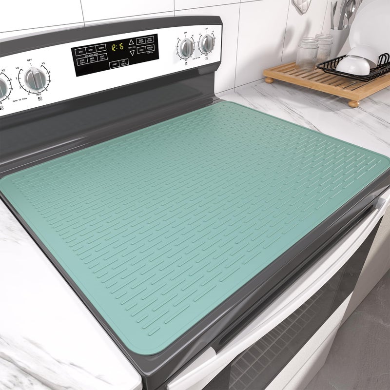 Anevna Stove Top Cover for Electric Stove- Range Covers for Electric Stove,Silicone XXL Dish Drying Mat, Glass Cooktop Covers, Flat RV Range top Mats (Gray, 30"x21") - Image 1