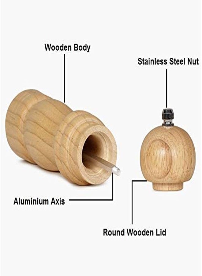 Luxula Manual Salt and Pepper Grinder Traditional Wooden Shaker Spice Seasoning Mill for Kitchen - Image 2